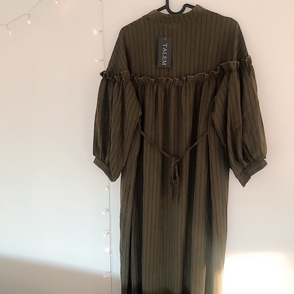 Olive button down dress (nwt) - Picture 8 of 12